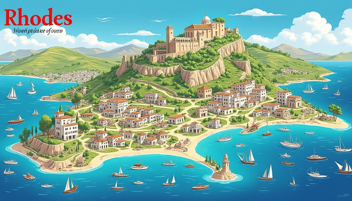 préparez votre voyage à rhodes avec notre carte interactive : explorez les incontournables à visiter en 2025, des plages paradisiaques aux sites historiques emblématiques.